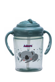 Adore Itzy Bitzy Straw Sipper with Twist & Sip Head with Twin Handle - Green