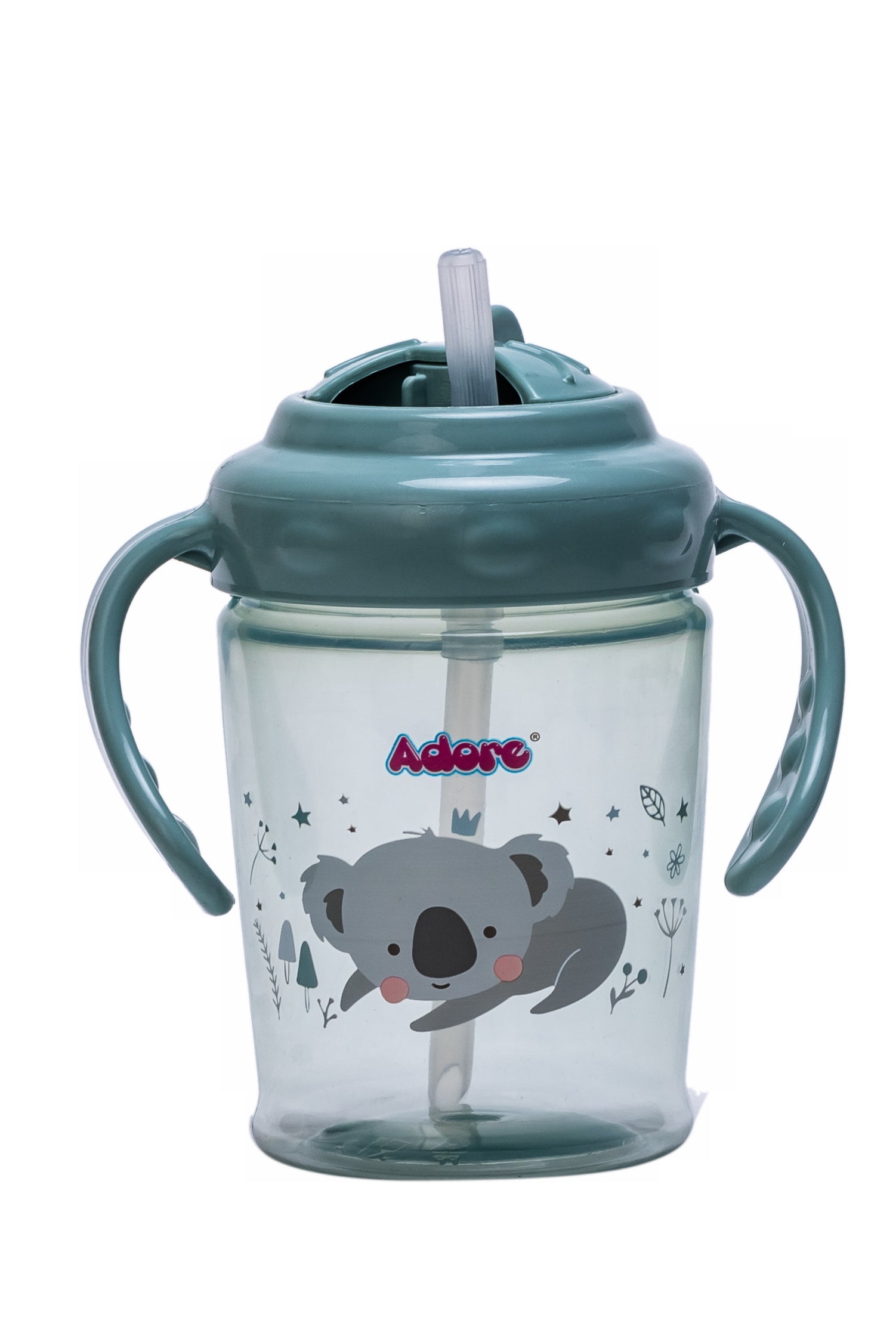 Adore Itzy Bitzy Straw Sipper with Twist & Sip Head with Twin Handle - Green