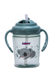 Adore Itzy Bitzy Straw Sipper with Twist & Sip Head with Twin Handle - Green