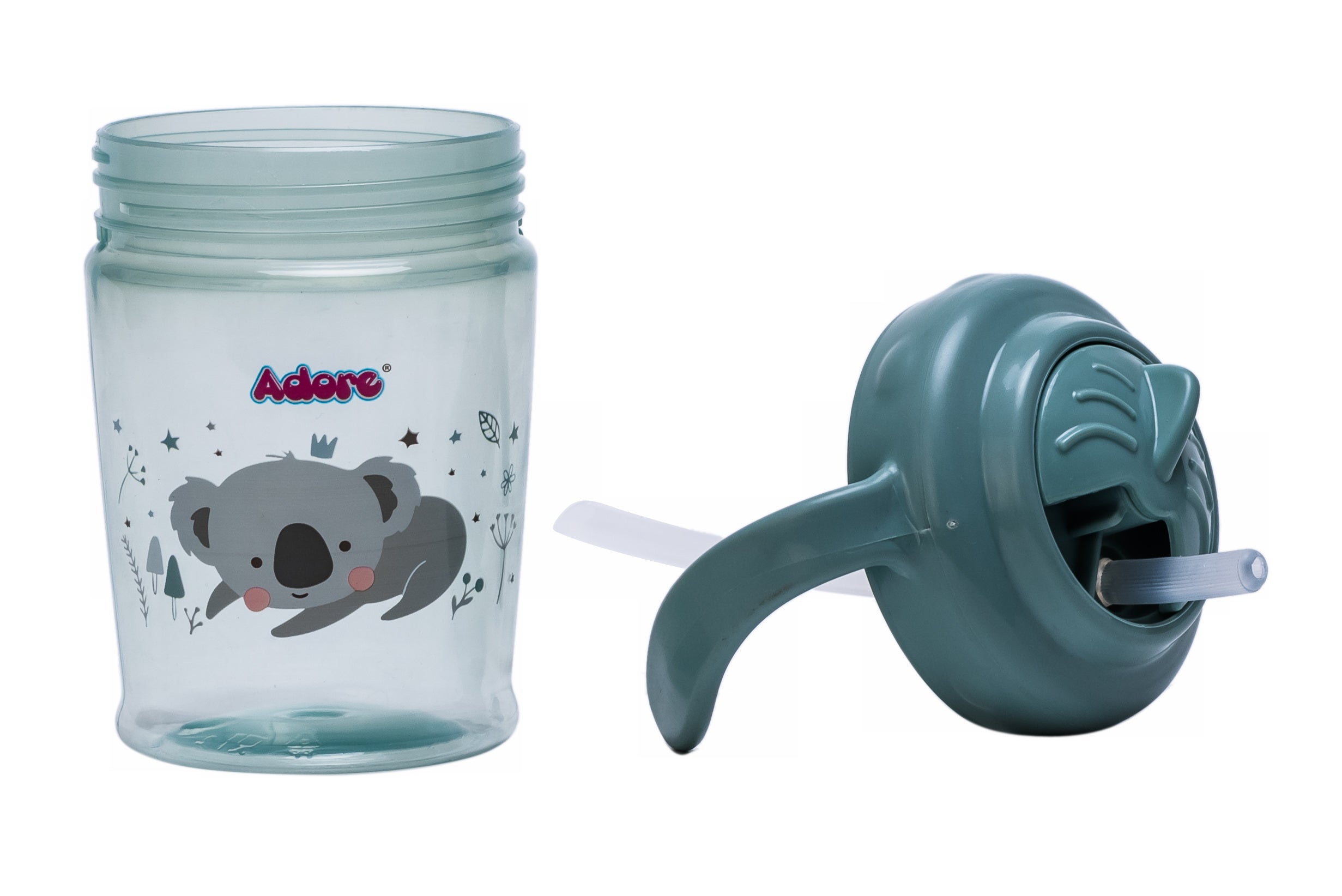 Adore Itzy Bitzy Straw Sipper with Twist & Sip Head with Twin Handle - Green