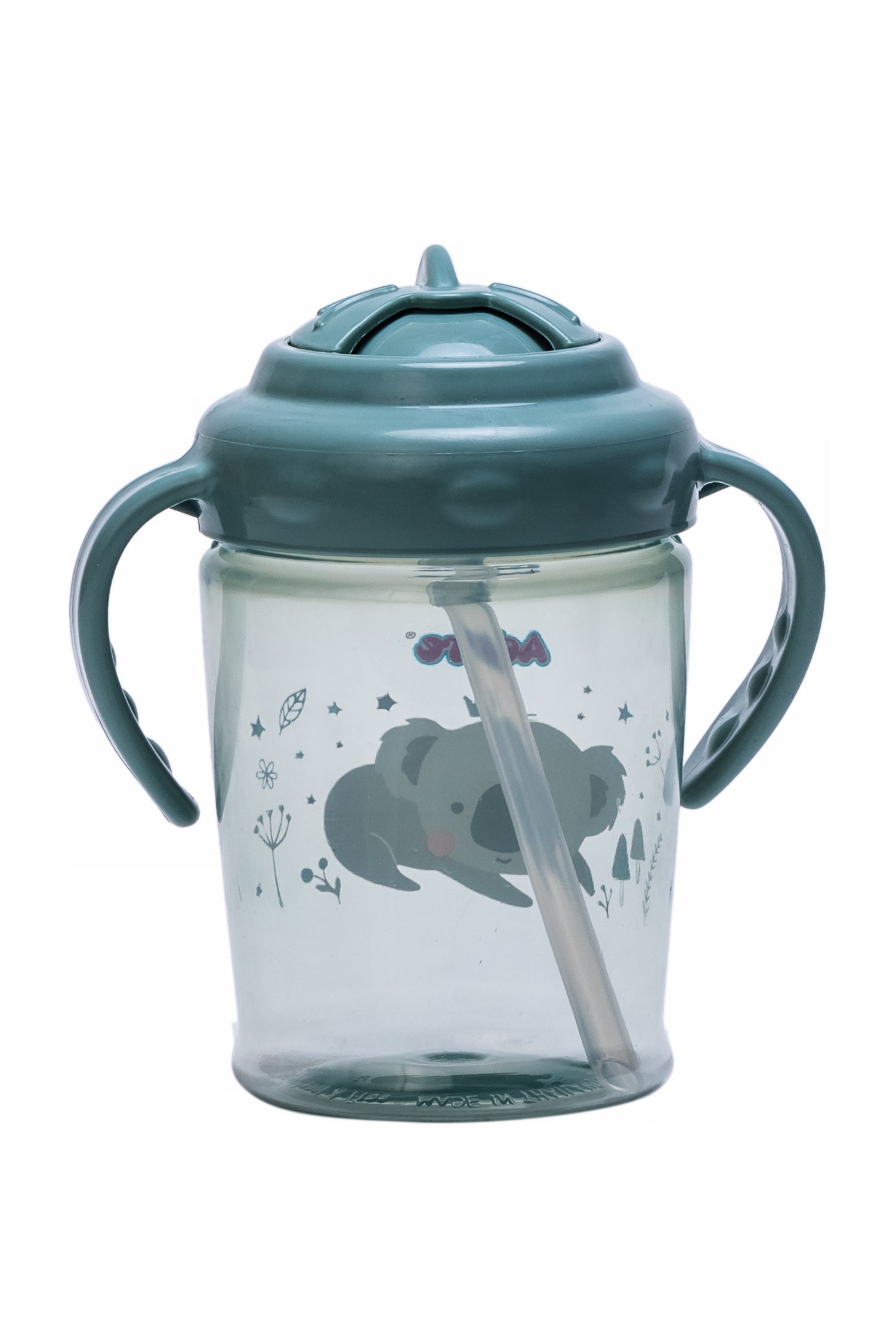 Adore Itzy Bitzy Straw Sipper with Twist & Sip Head with Twin Handle - Green