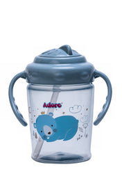 Adore Itzy Bitzy Straw Sipper with Twist & Sip Head with Twin Handle - Blue