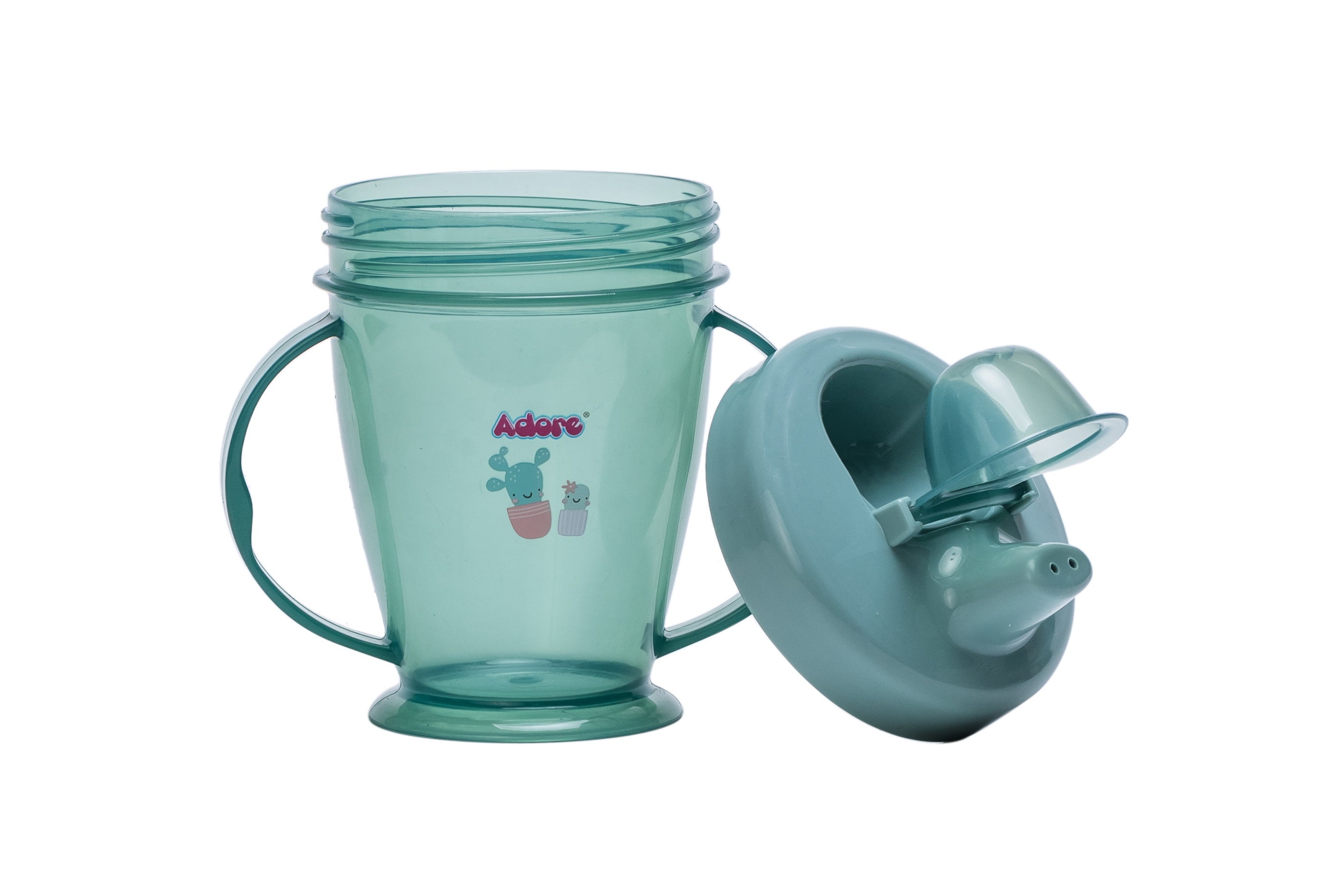 Adore Birdy Hard Spout Sipper cup with Twin Handle & Spill Proof Lid- 210ml - Green