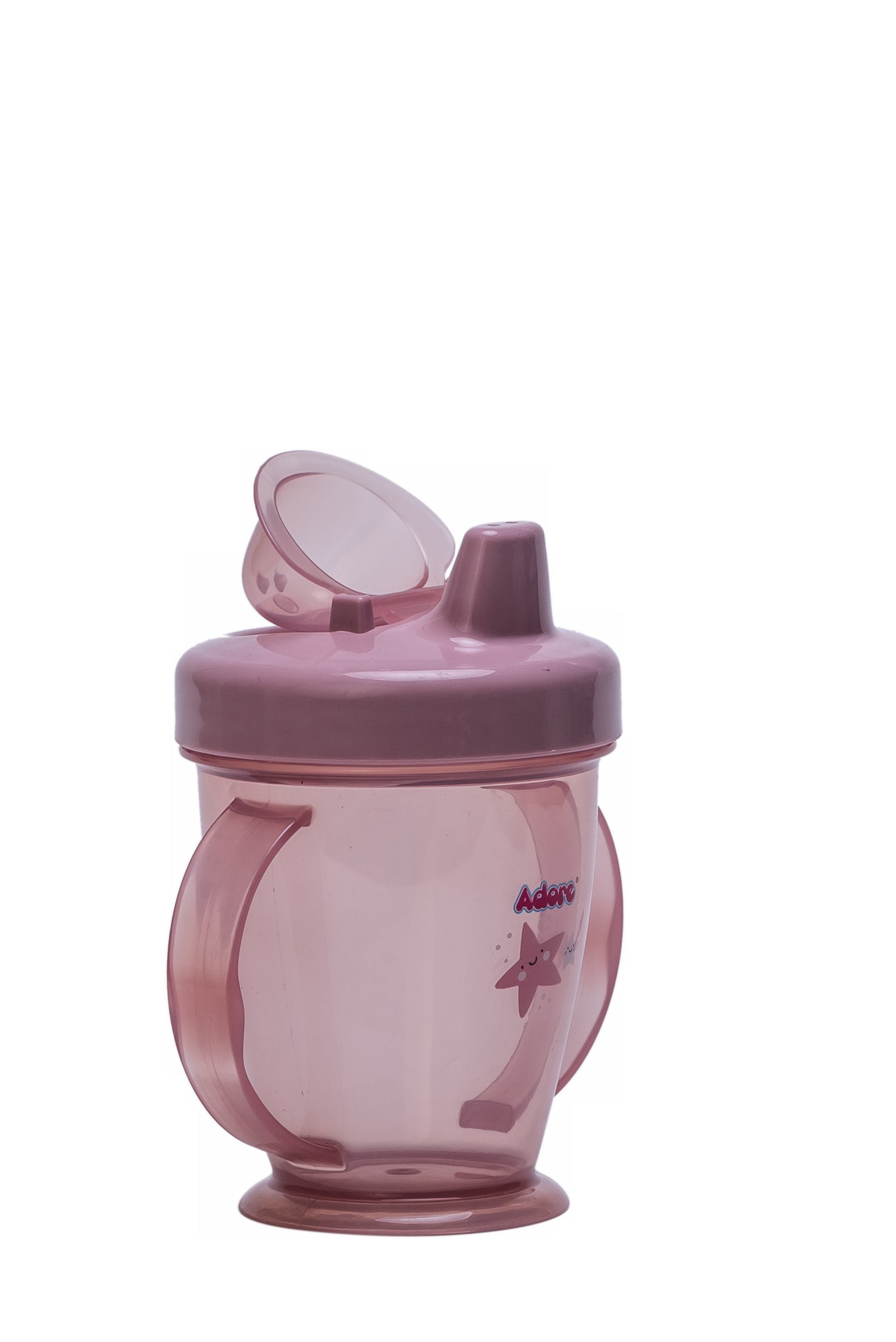Adore Birdy Hard Spout Sipper cup with Twin Handle & Spill Proof Lid- 210ml - Pink