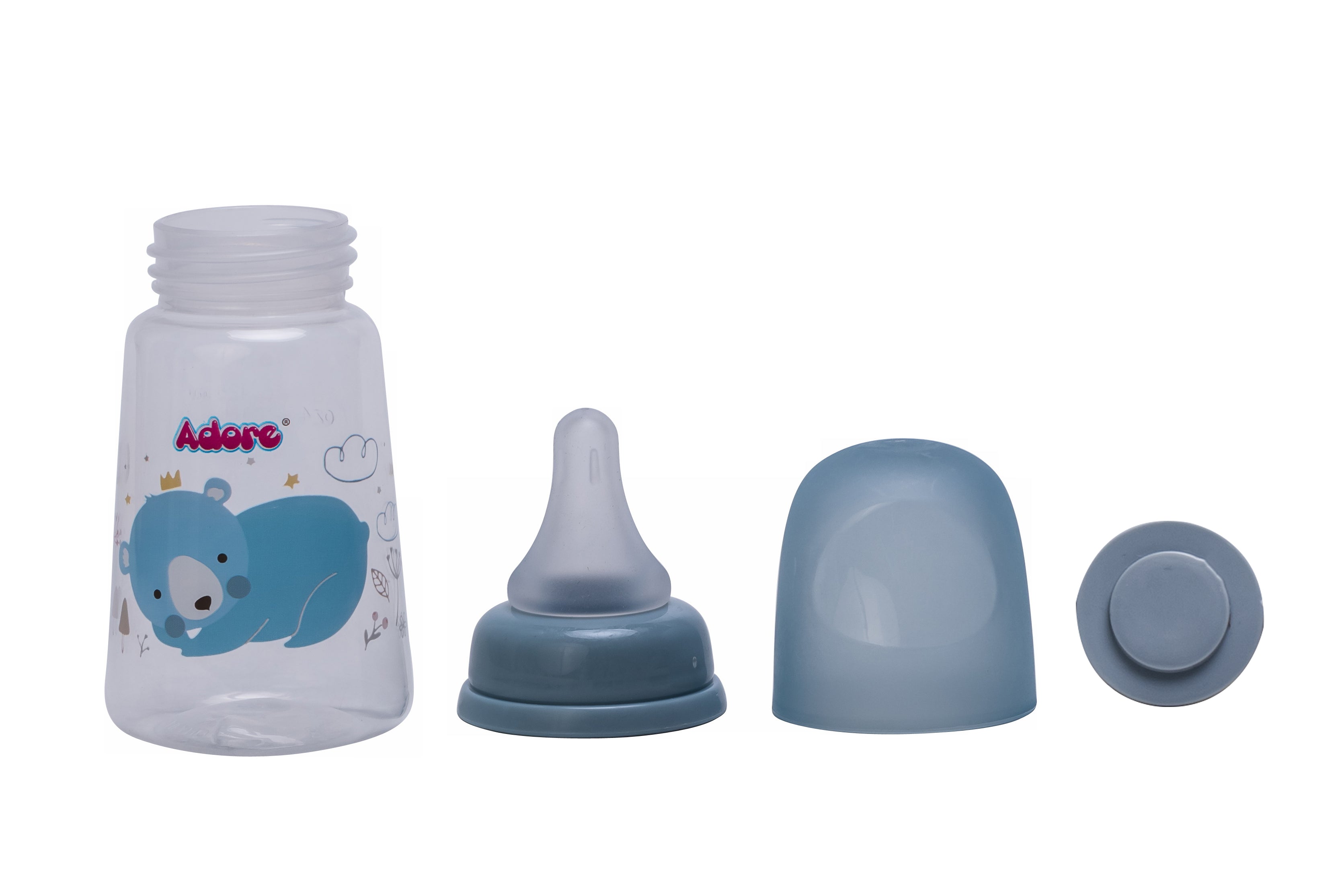 Adore England Narrow Neck Feeding Bottle-125ml - Blue