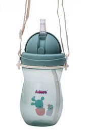 Adore Idaho Straw Sipper with Retractable Hood & Adjustable Shoulder Strap 300 ml - Green