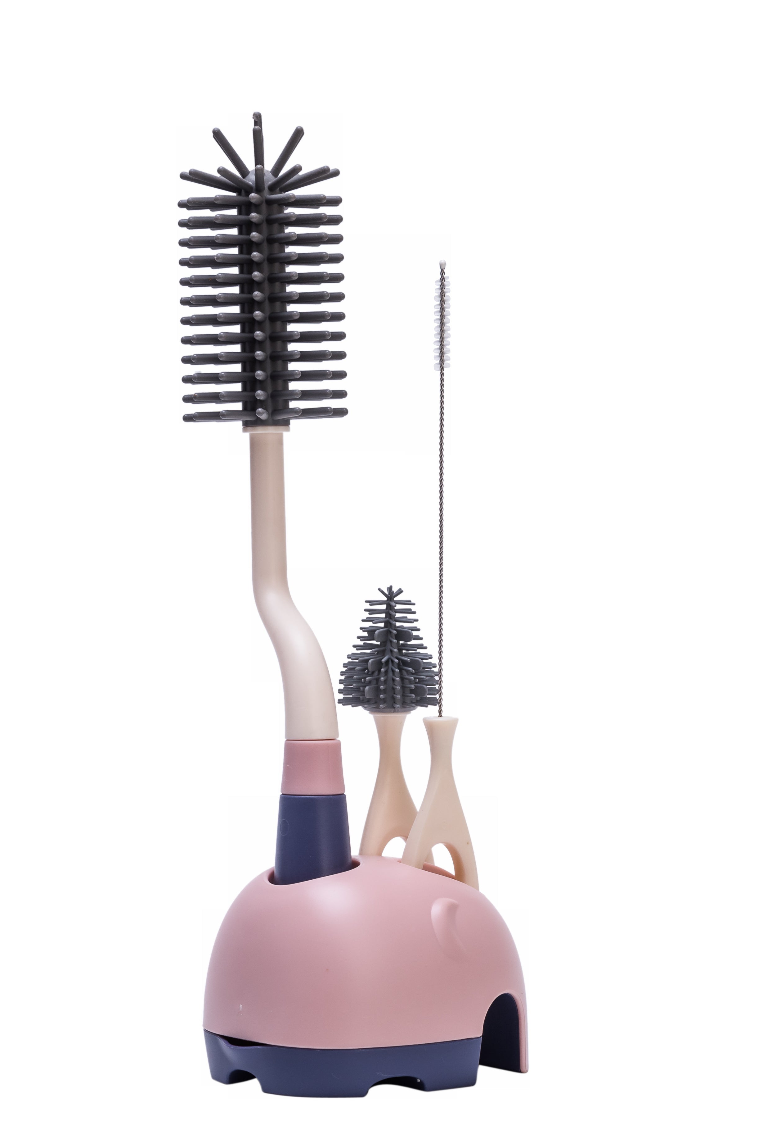 Adore Li'l Tusker 3 in 1 Bottle Cleaning Brush kit with Drying Stand - Blue