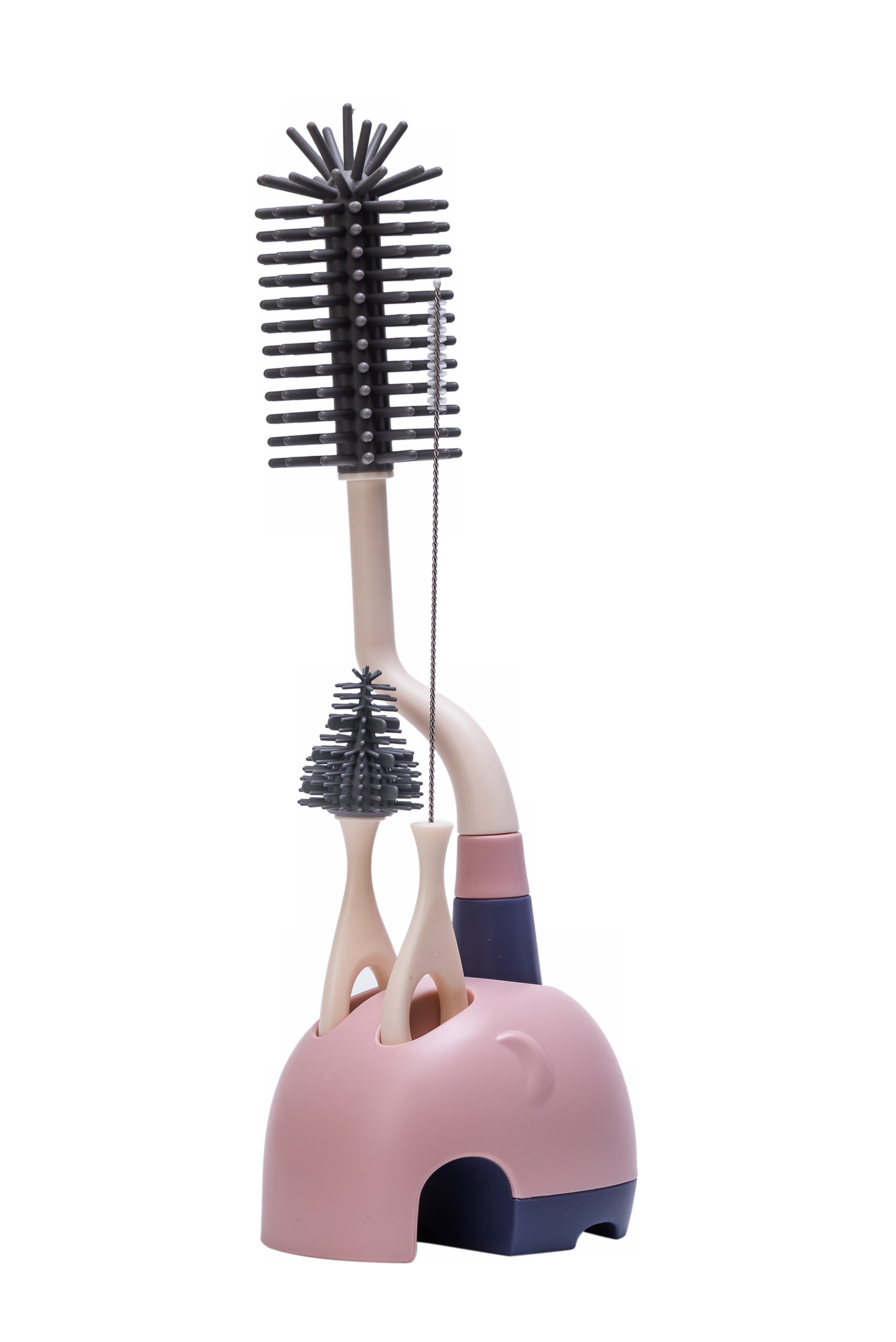 Adore Li'l Tusker 3 in 1 Bottle Cleaning Brush kit with Drying Stand - Blue