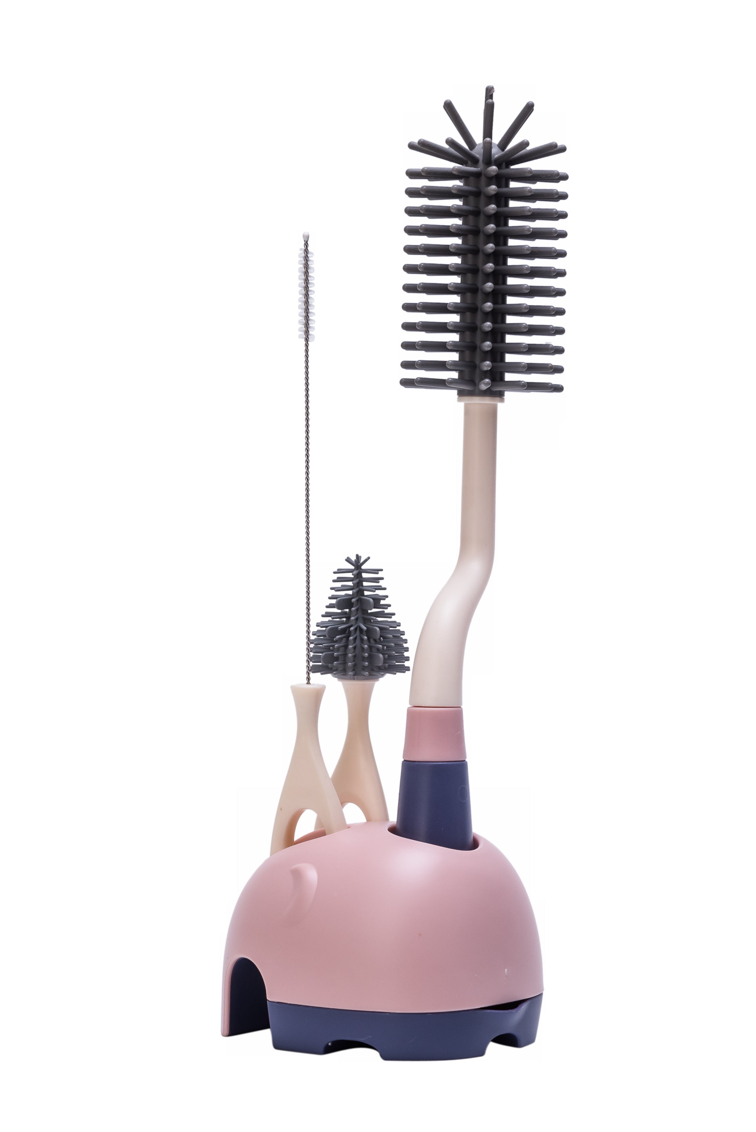 Adore Li'l Tusker 3 in 1 Bottle Cleaning Brush kit with Drying Stand - Blue