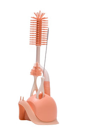 Adore Lil'Snail 3 in 1 Bottle Cleaning Brush kit with Drying Stand - Pink