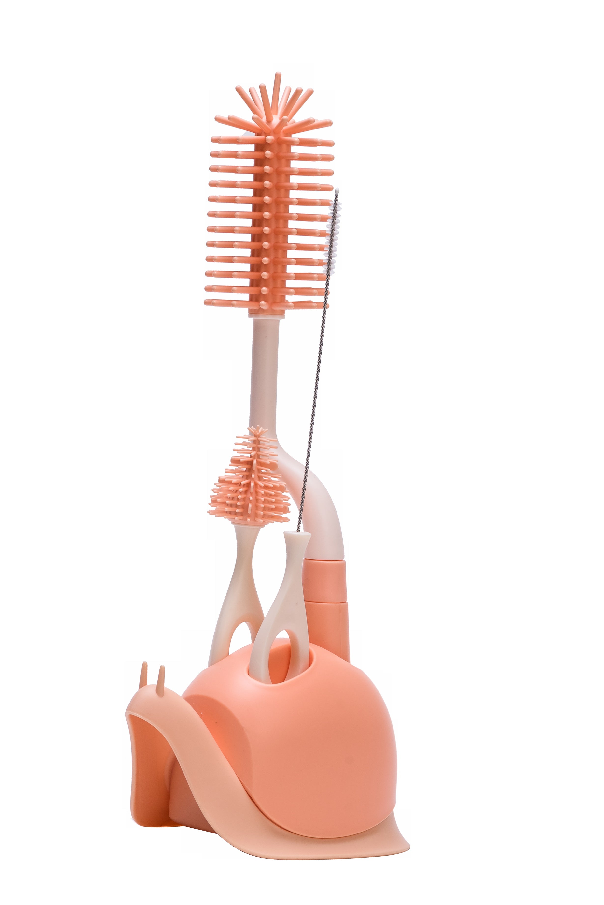 Adore Lil'Snail 3 in 1 Bottle Cleaning Brush kit with Drying Stand - Pink