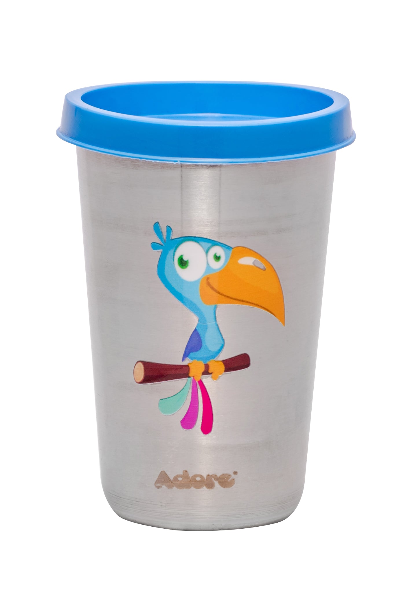 Adore Uno Printed Stainless Steel Tumbler with Spill Proof Lid 300 ml - Blue