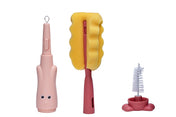 Adore Spongy Rabbit 3-in-1 Bottle Cleaning Brush Kit - Pink