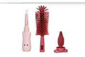 Adore The Silicone Rabbit 3 in 1 Bottle Cleaning Brush Kit - Pink