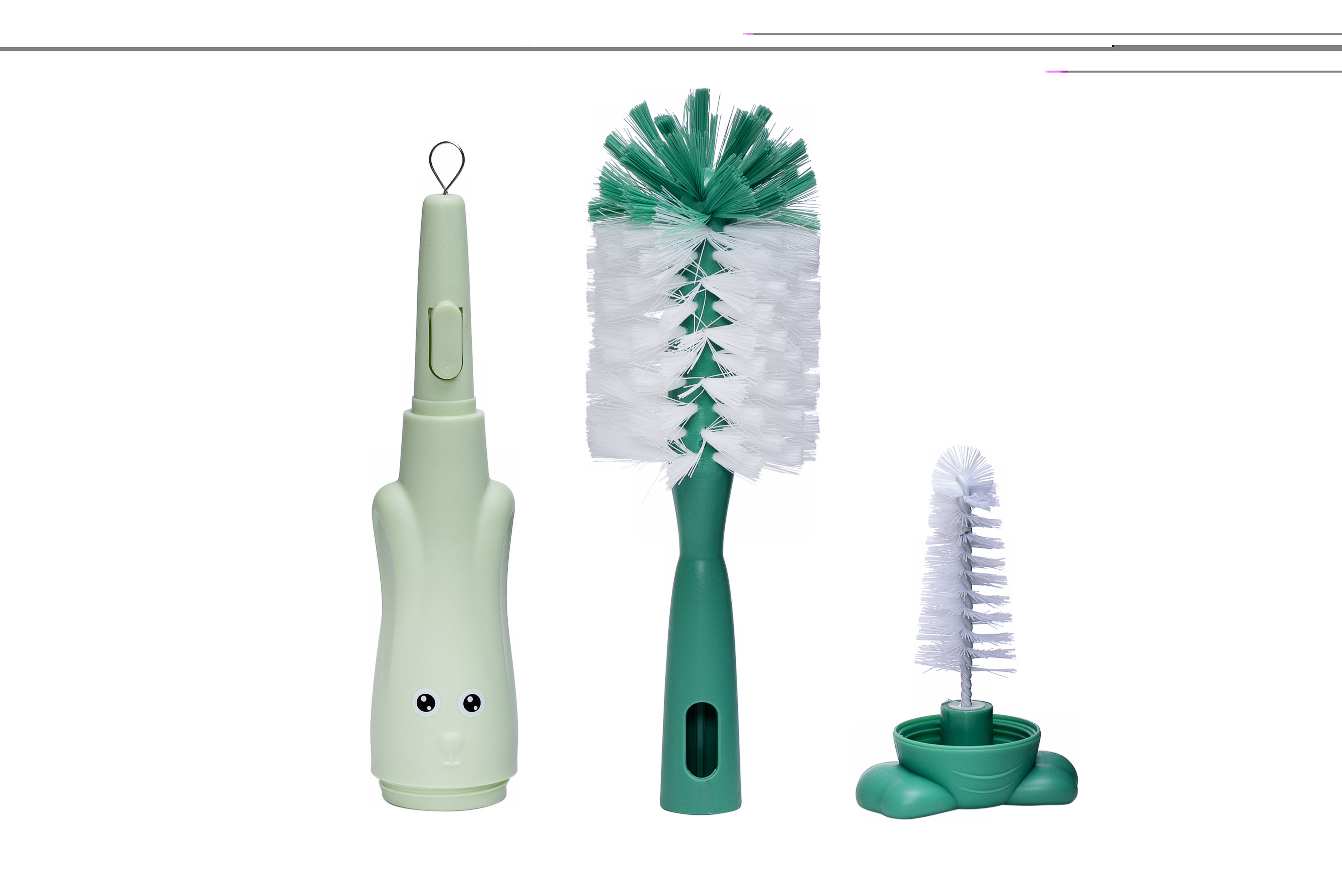 Adore The Nylon Rabbit Bottle Cleaning Brush Kit - Green