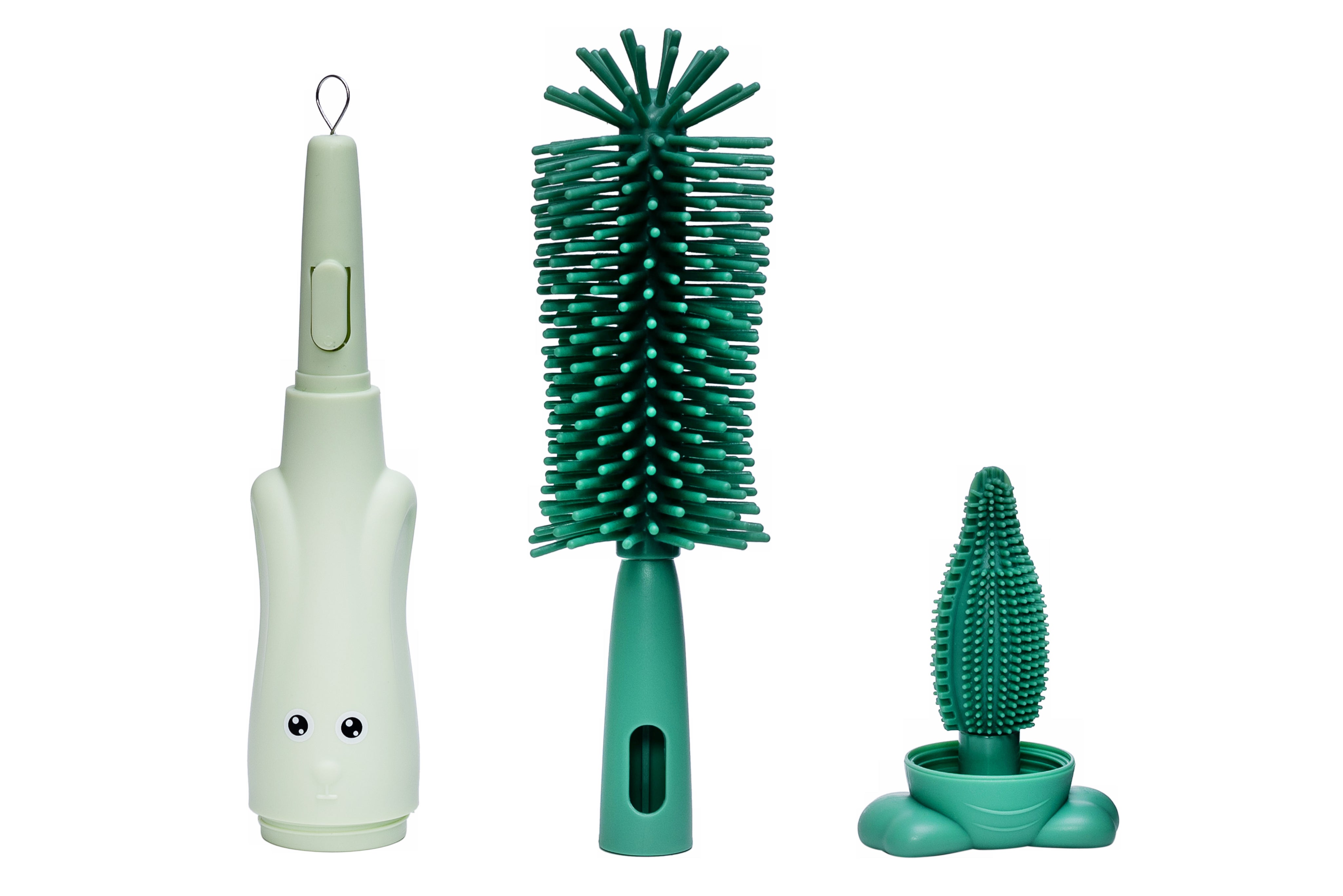 Adore The Silicone Rabbit 3 in 1 Bottle Cleaning Brush Kit - Green