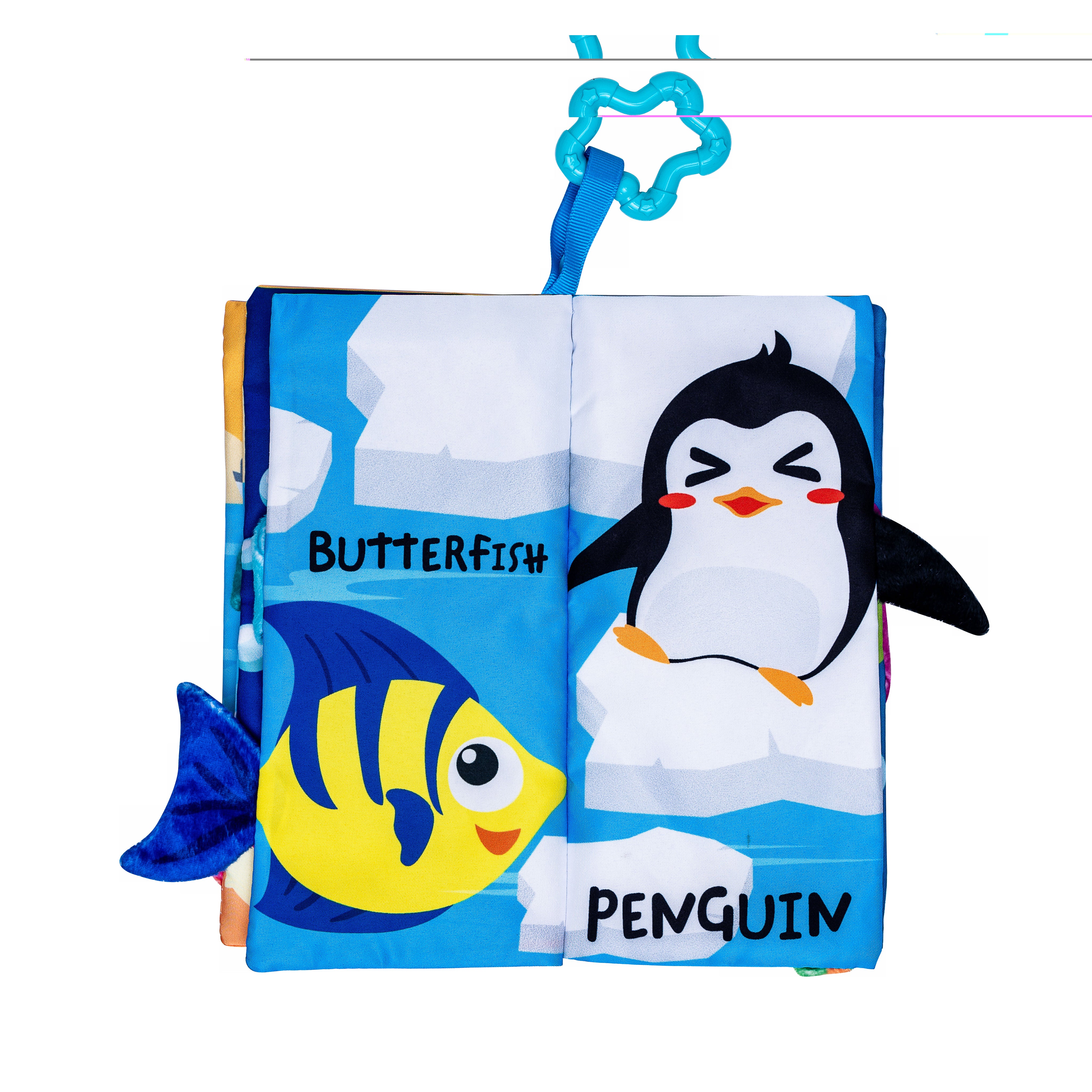 Adore Baby Cloth Tail Book with Toy Marine Animals Theme- English