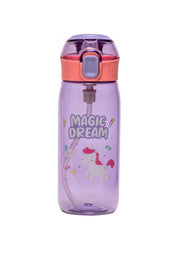 Adore Space era Straw Sipper Water Bottle with a Handle of 630ml - Purple