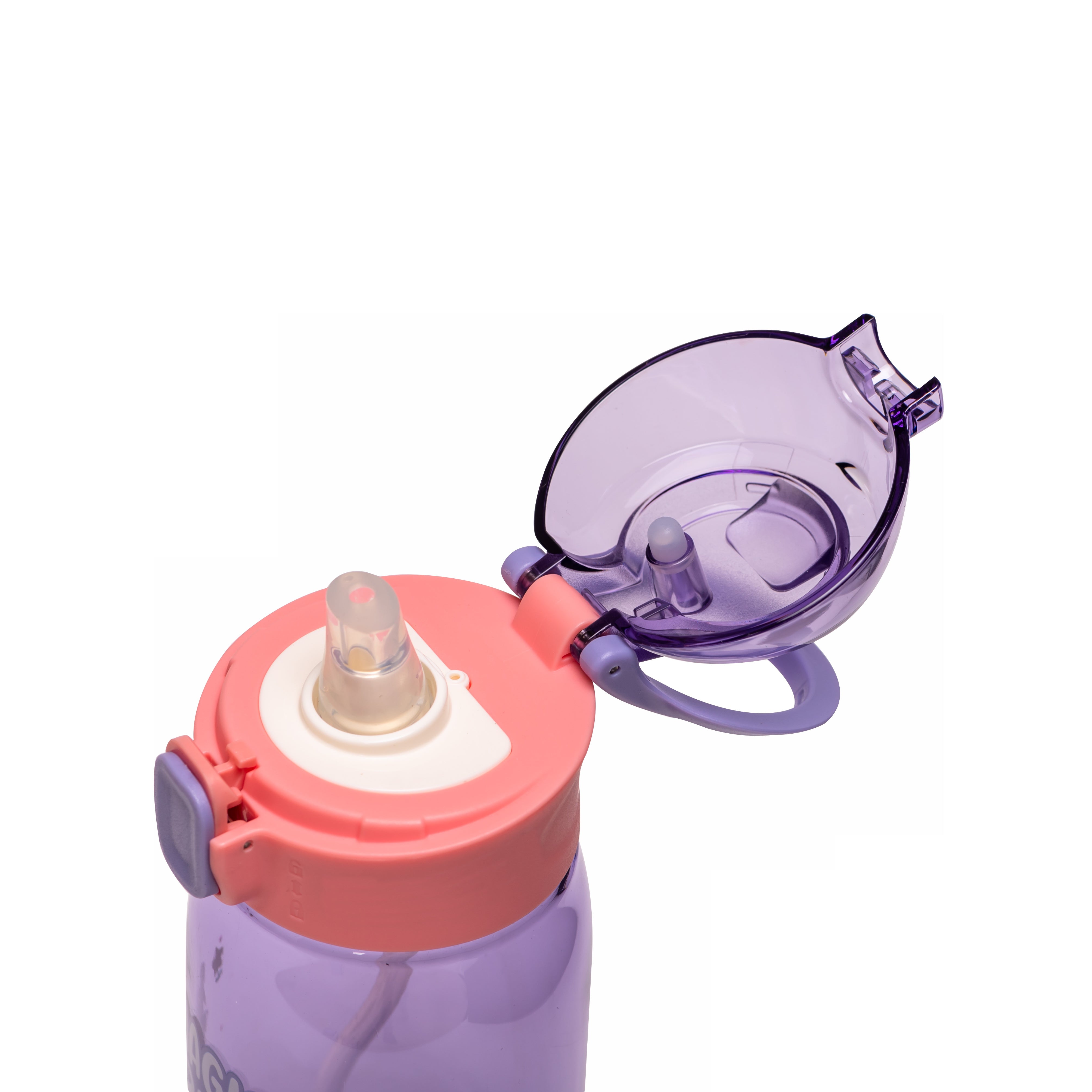 Adore Space era Straw Sipper Water Bottle with a Handle of 630ml - Purple