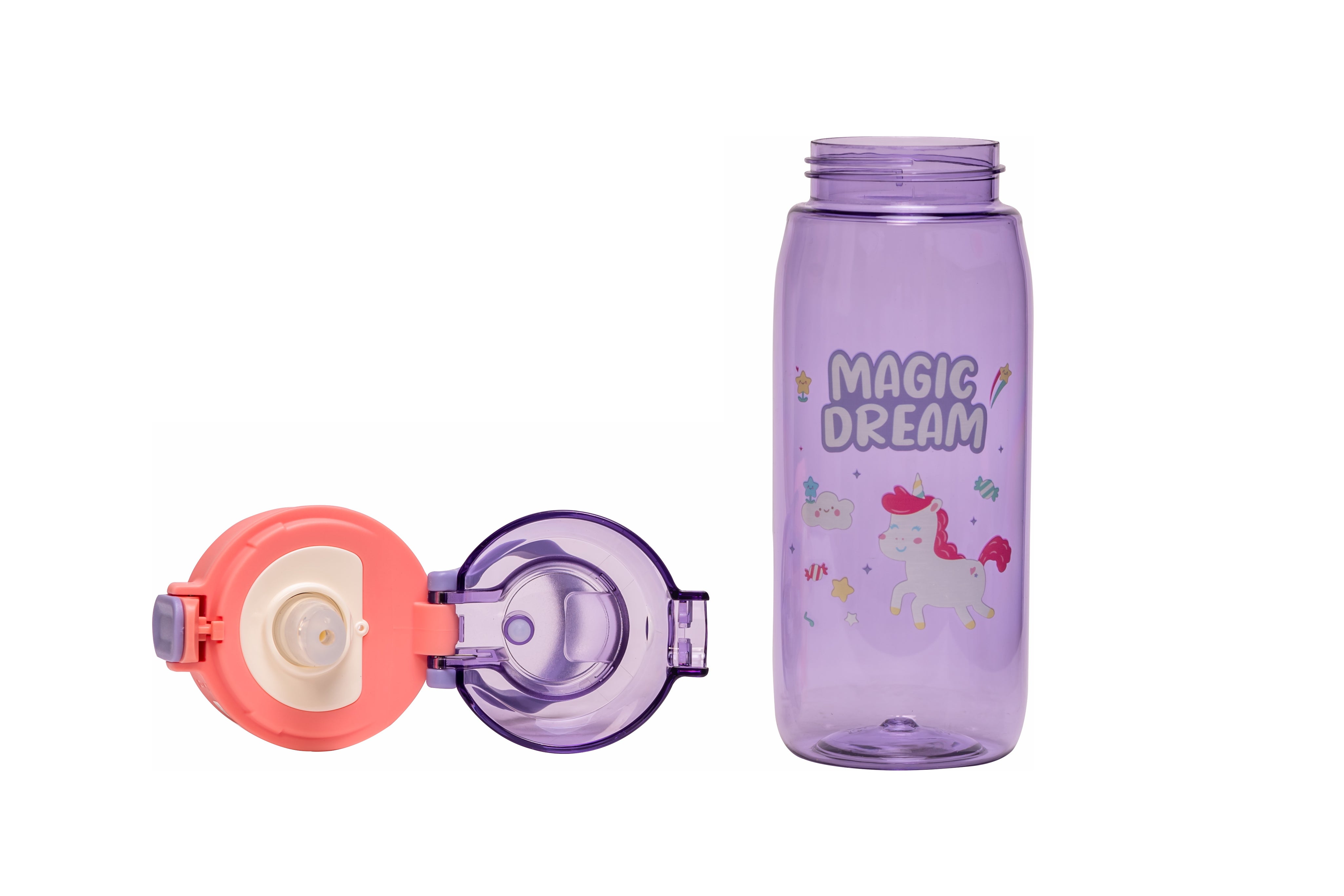 Adore Space era Straw Sipper Water Bottle with a Handle of 630ml - Purple