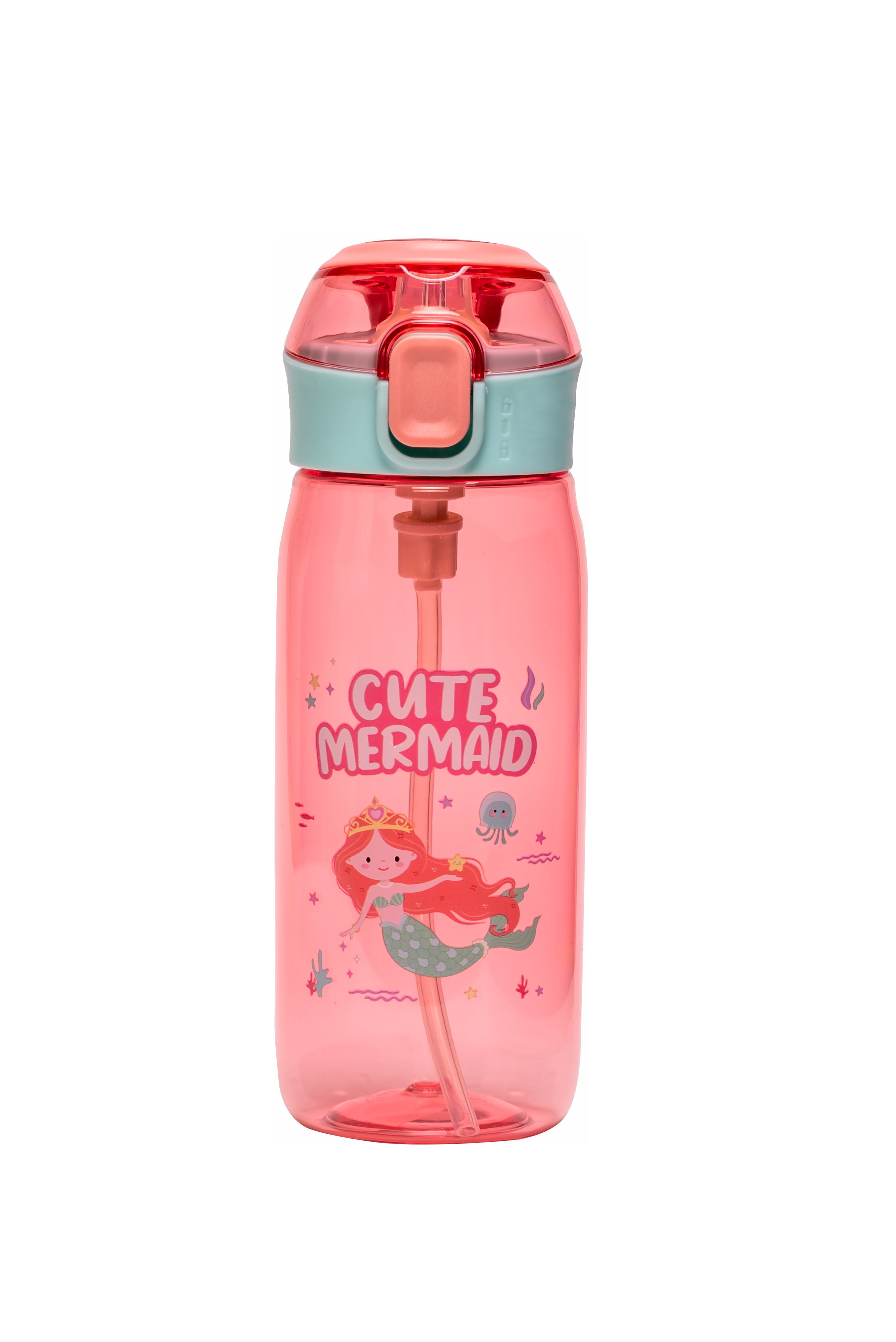 Adore Space era Straw Sipper Water Bottle with a Handle of 630ml - Pink