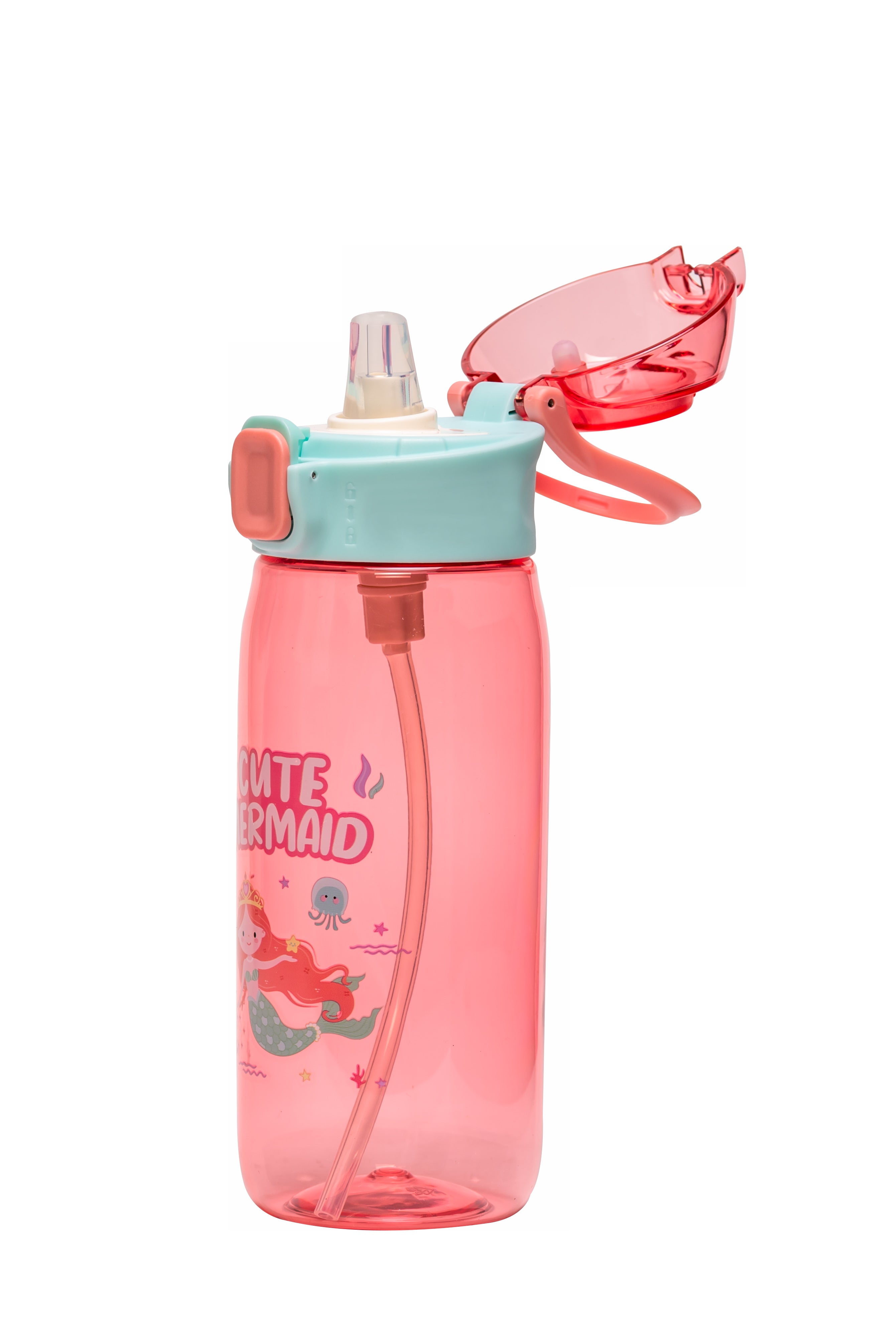 Adore Space era Straw Sipper Water Bottle with a Handle of 630ml - Pink