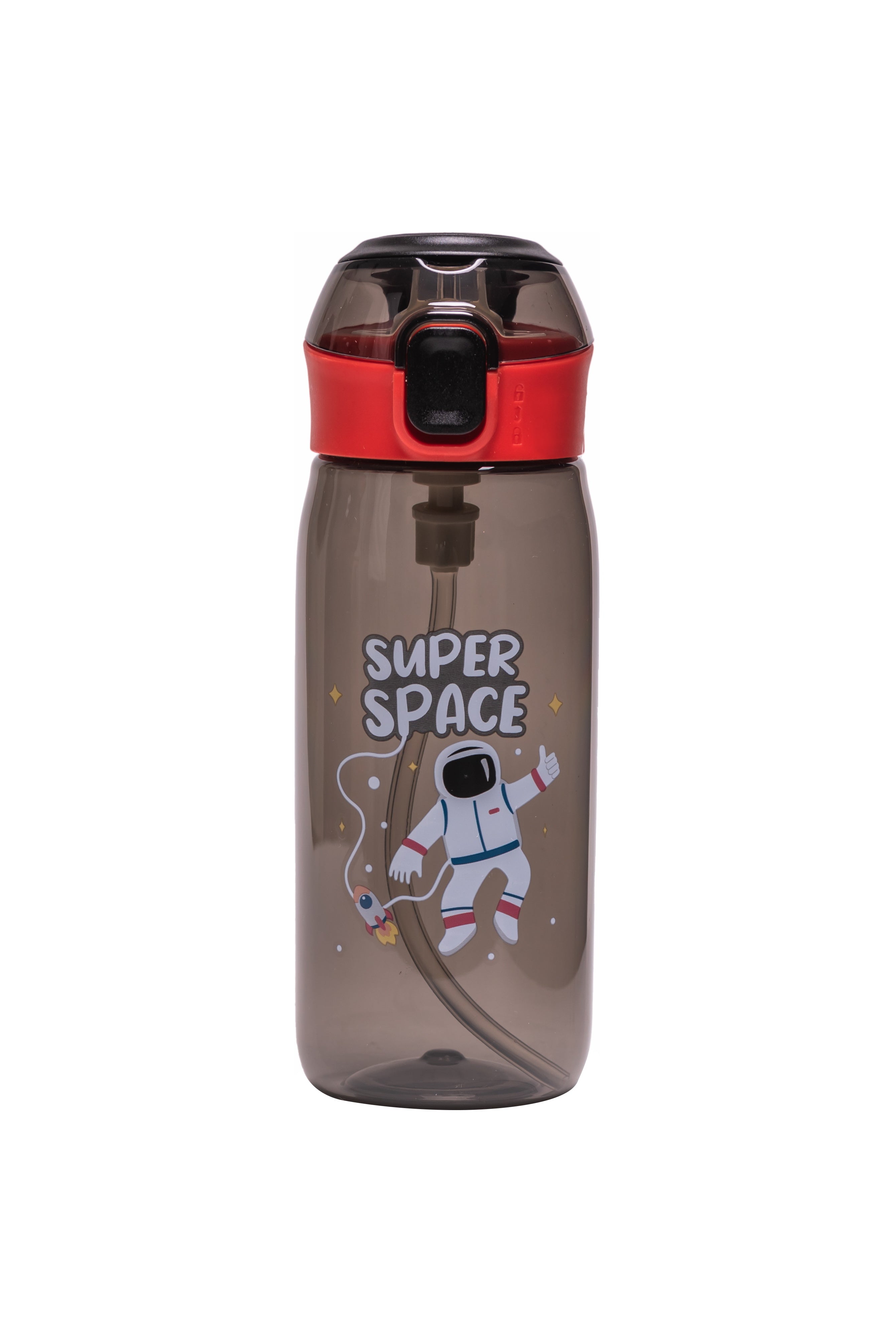 Adore Space era Straw Sipper Water Bottle with a Handle of 630ml - Grey