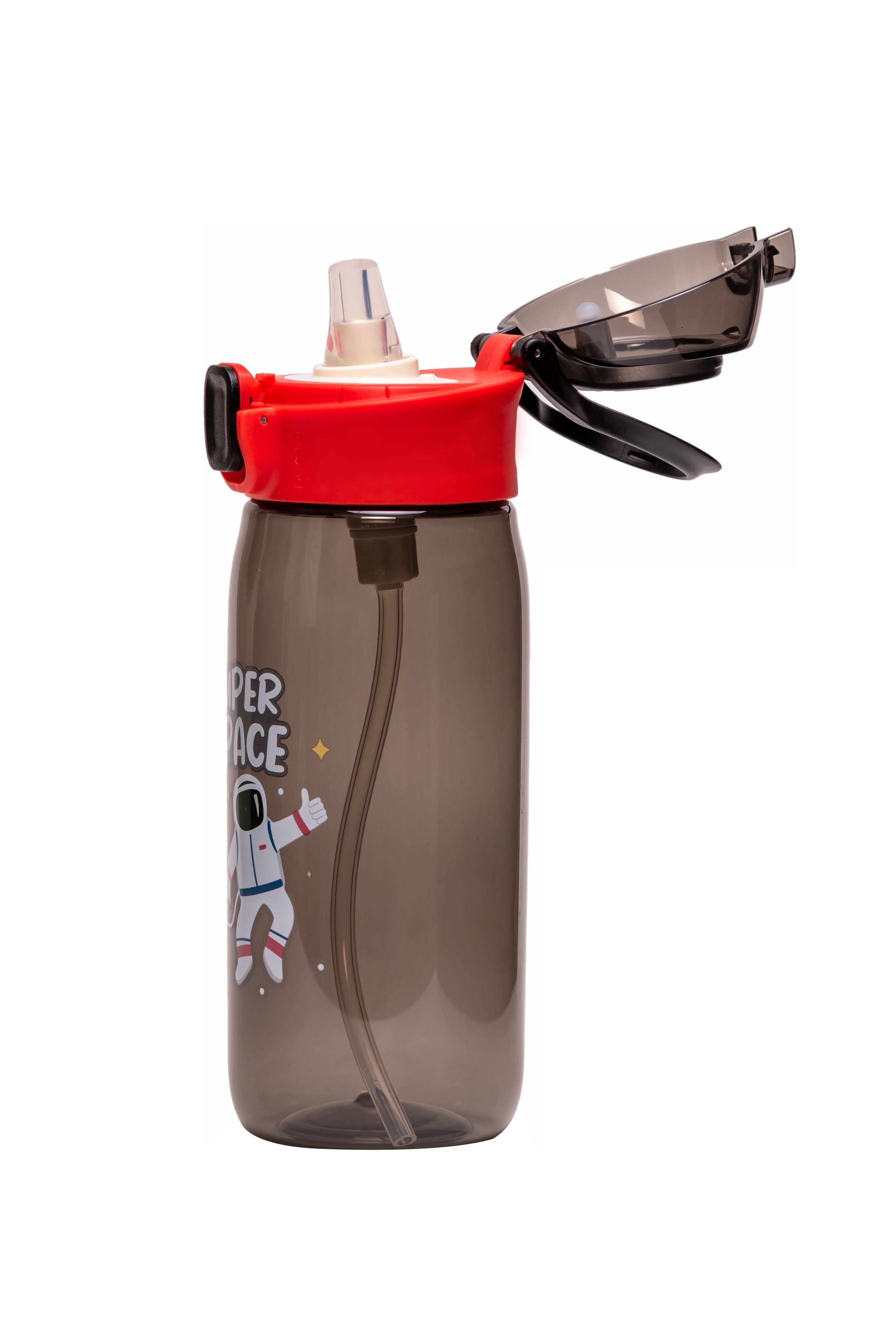 Adore Space era Straw Sipper Water Bottle with a Handle of 630ml - Grey