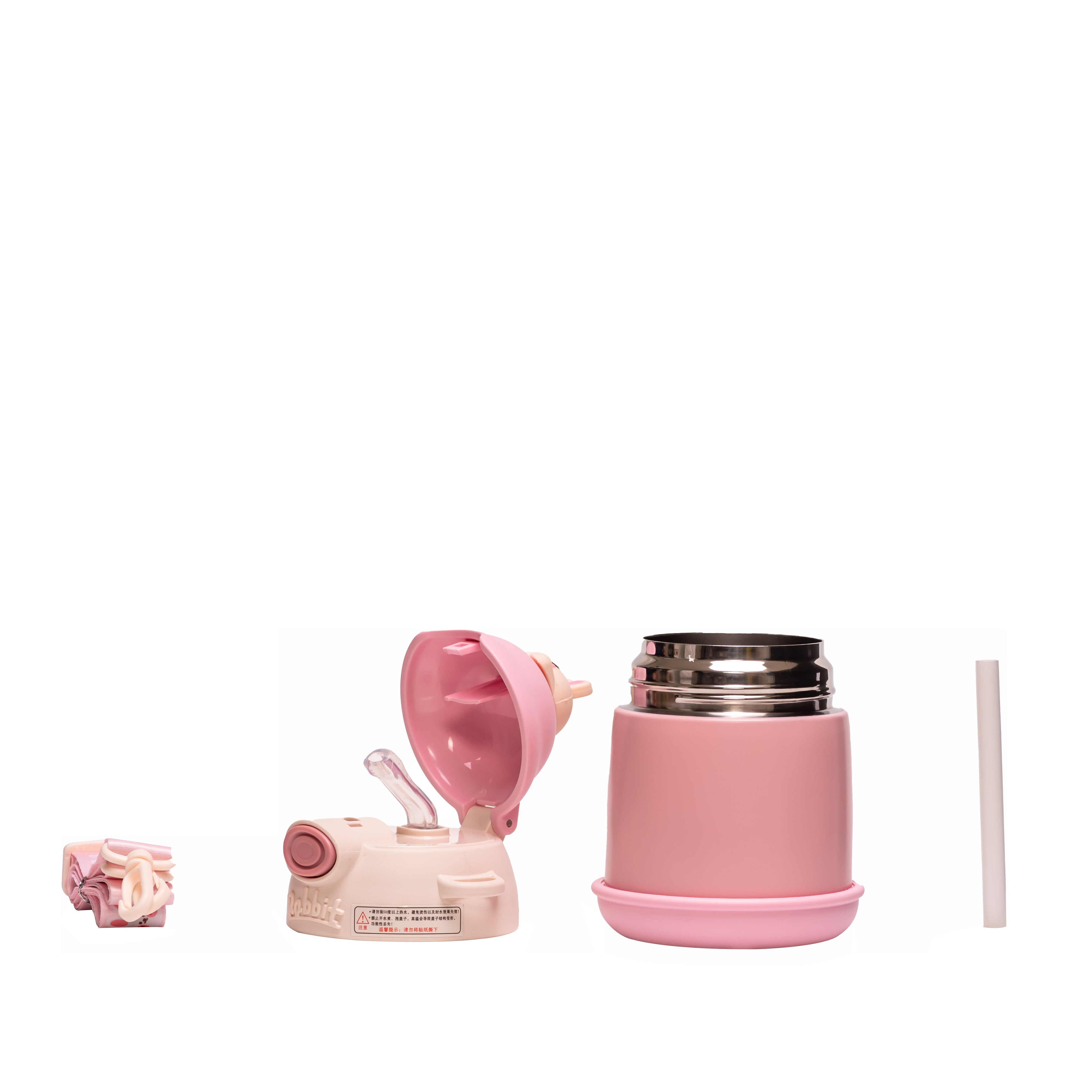 Adore Fire Era Character Hood Vacuum Water Bottle with Strap 500ml - Pink