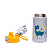 Adore Air Era Premium Children's Water Bottle Lid 350 ml - Dino Grey Yellow