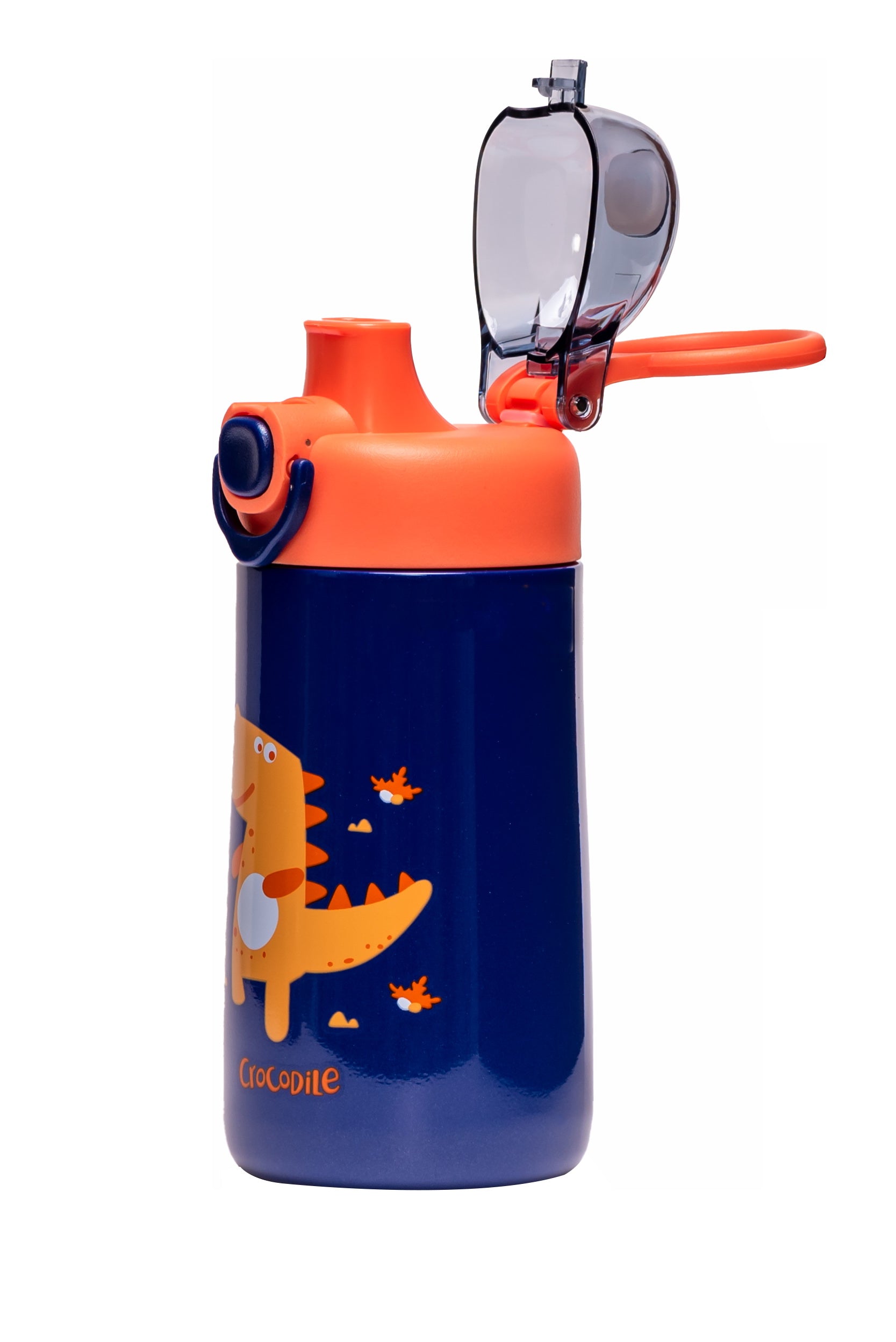 Adore Air Era Premium Children's Water Bottle Lid 350 ml - Dino Orange Blue
