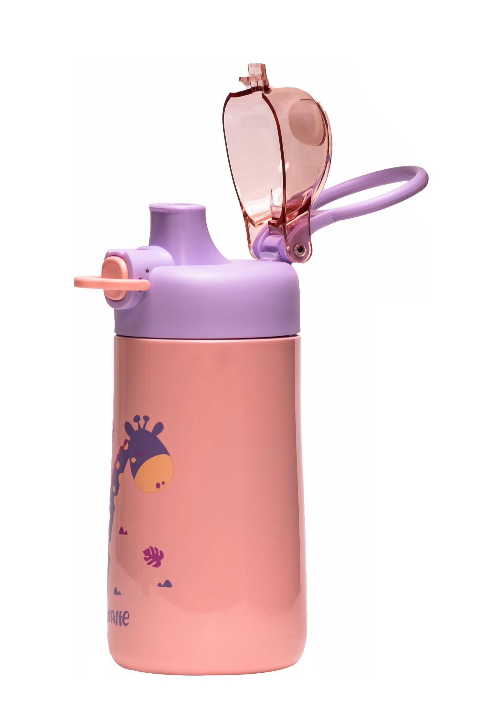Adore Air Era Premium Children's Water Bottle Lid 350 ml -Giraffe Purple Pink