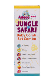 Adore Jungle Safari Baby Combo Comb Set- Pack of 4