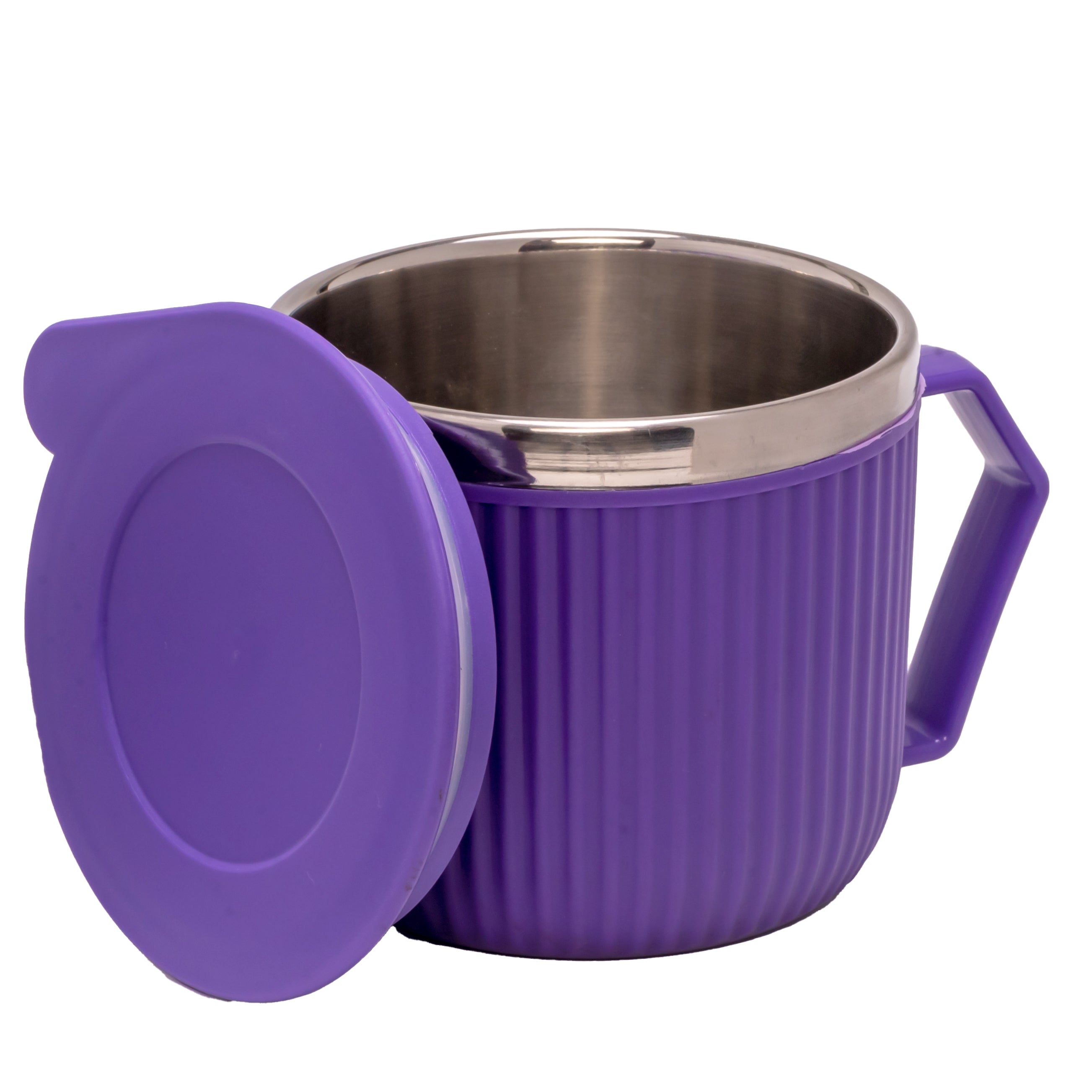 Adore Espresso Stainless Steel Mug with Leak Proof Lid - 220ml Purple