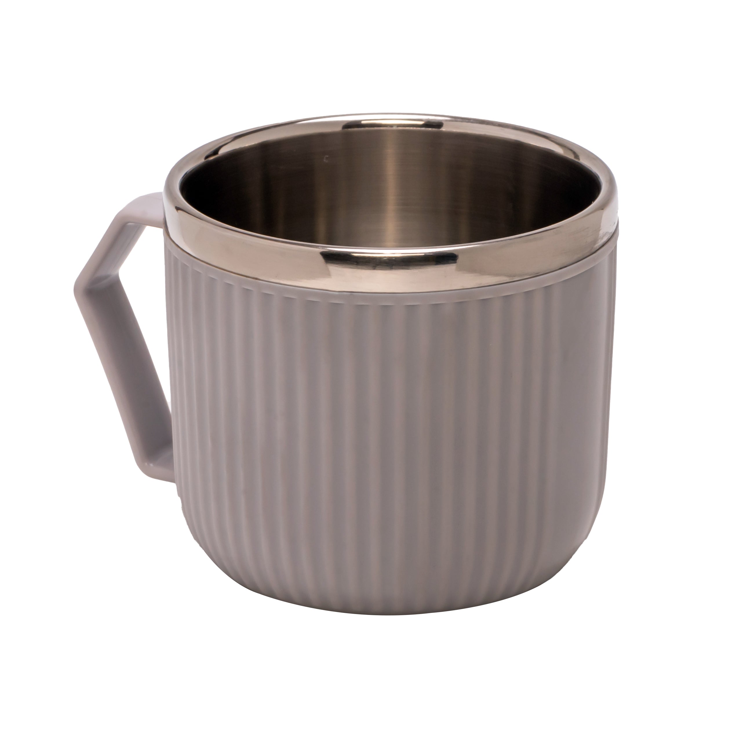 Adore Espresso Stainless Steel Mug with Leak Proof Lid - 220ml Grey