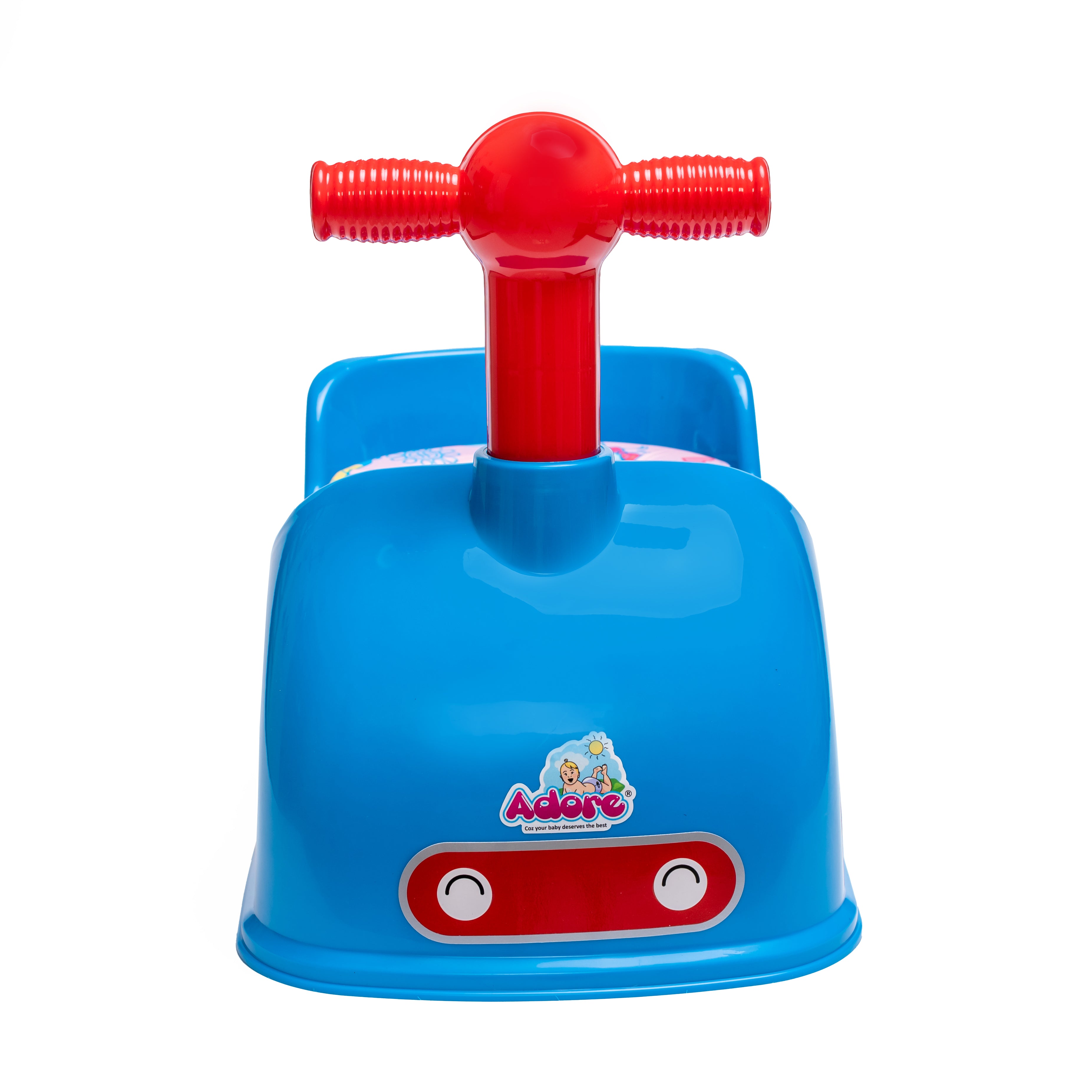 Adore Zoom! Super Soft Cushioned Baby Potty Trainer Chair with Inner Bowl & Lid with 1pc of India’s First ever Biodegradable Potty Liner - Blue