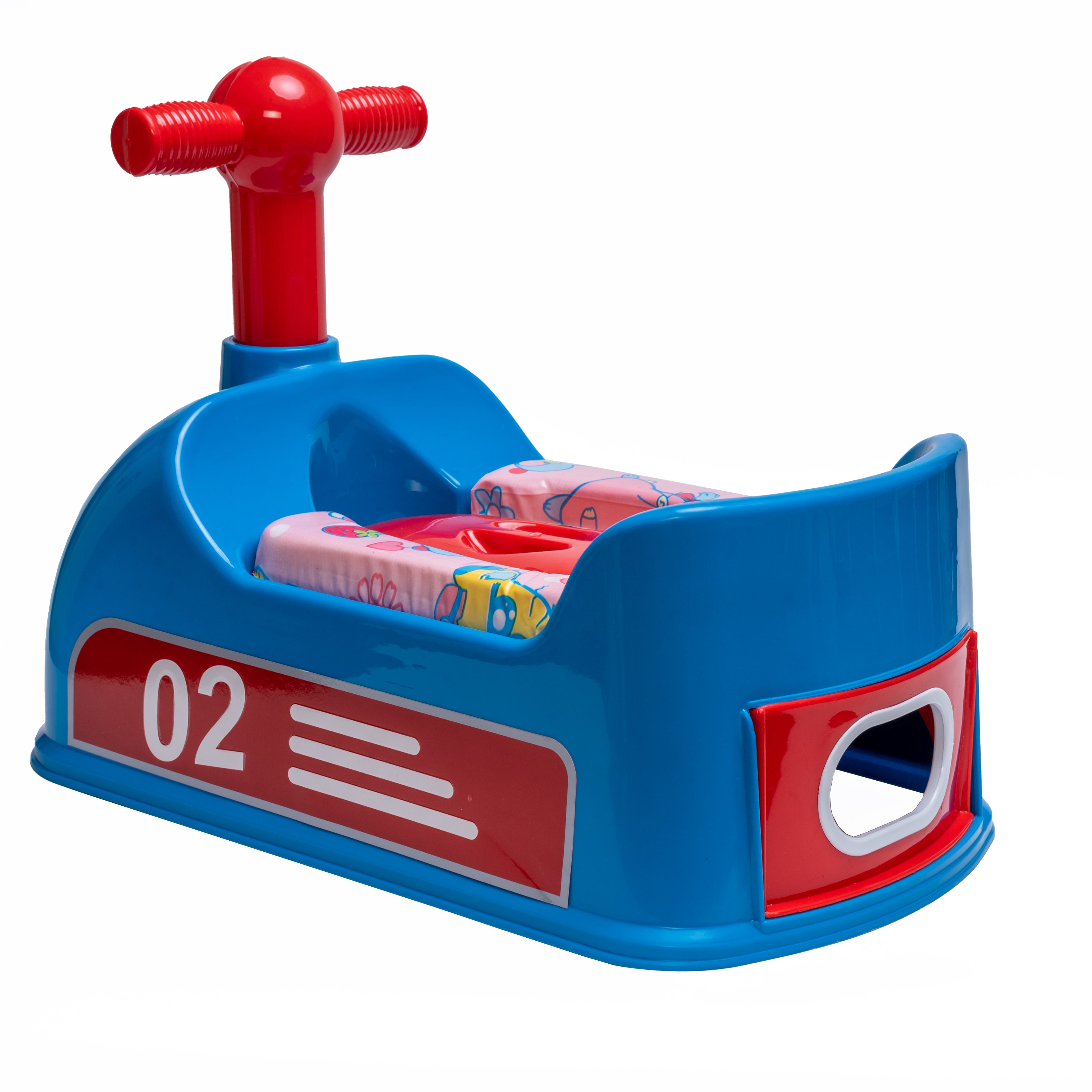 Adore Zoom! Super Soft Cushioned Baby Potty Trainer Chair with Inner Bowl & Lid with 1pc of India’s First ever Biodegradable Potty Liner - Blue