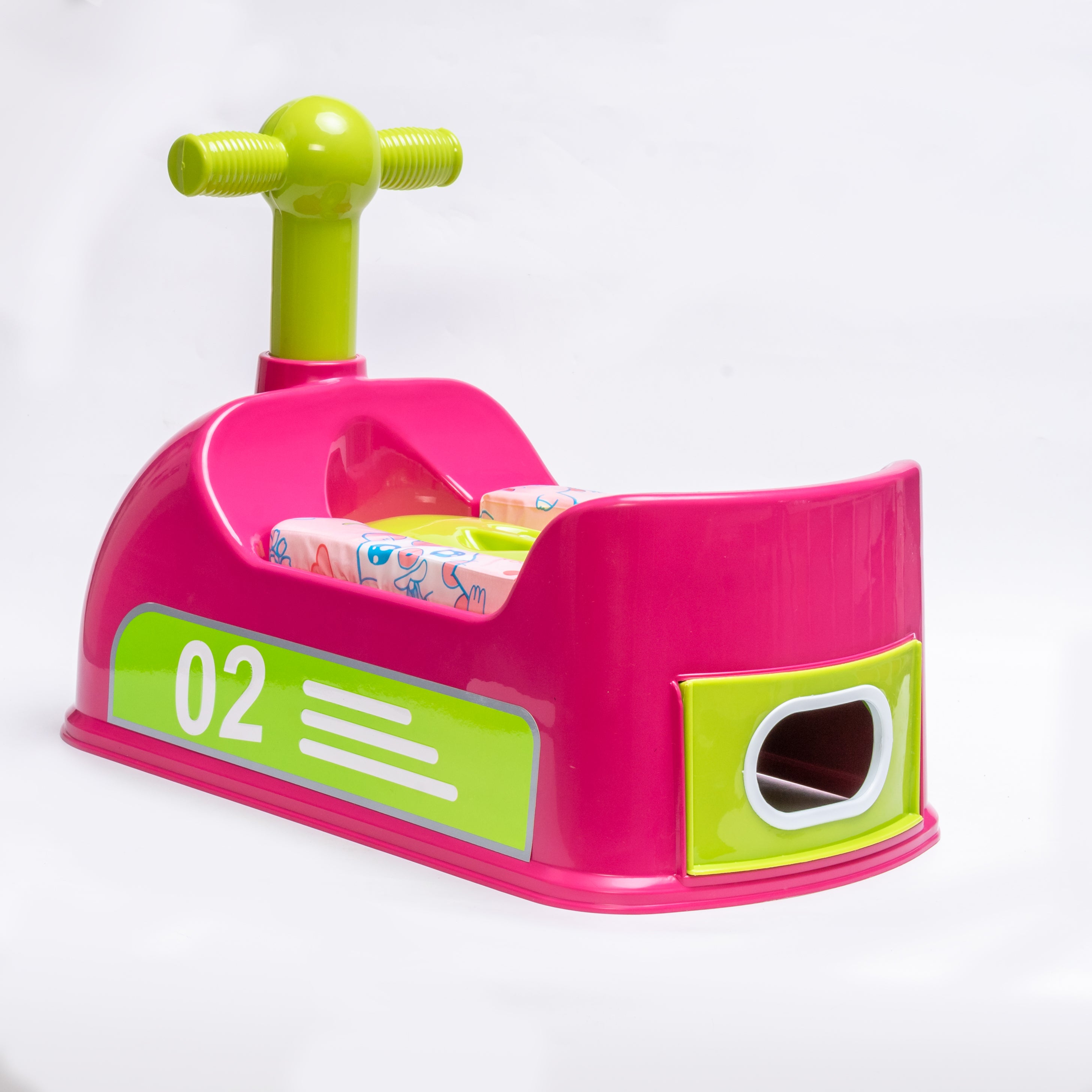 Adore Zoom! Super Soft Cushioned Baby Potty Trainer Chair with Inner Bowl & Lid with 1pc of India’s First ever Biodegradable Potty Liner - Pink