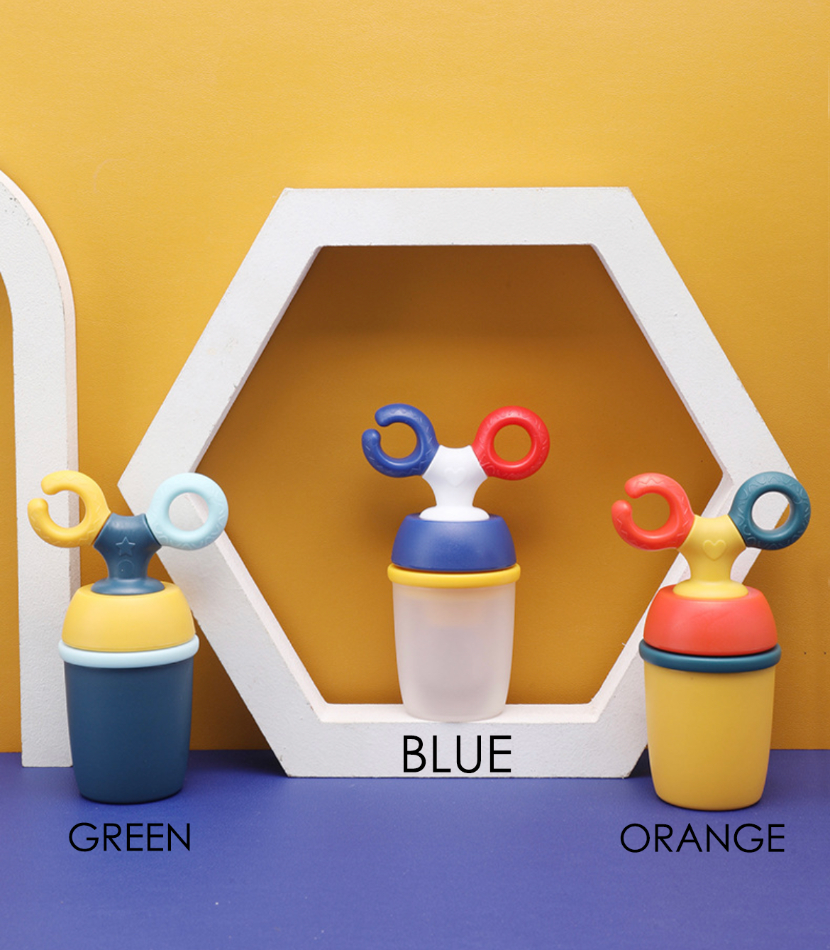 Adore Twig! Silicone Food/Fruit Nibbler with Safety Head, Soft Pacifier/Feeder - Blue