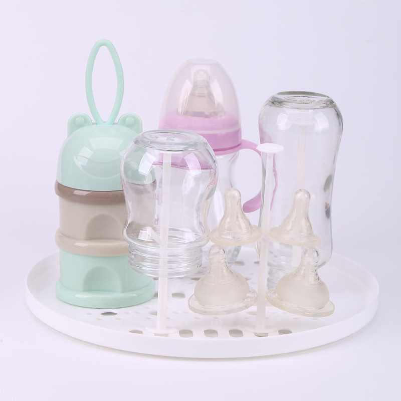 Adore Twister 2in 1 Baby Bottle Drying Rack & Storage Box with Lid & Handle - Grey