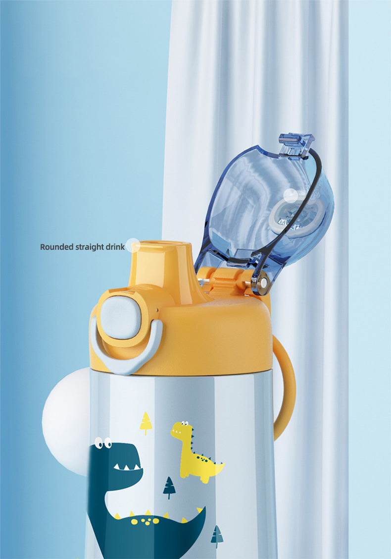 Adore Air Era Premium Children's Water Bottle Lid 350 ml - Dino Grey Yellow