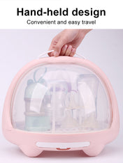 Adore Twister 2in 1 Baby Bottle Drying Rack & Storage Box with Lid & Handle - Pink