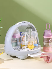 Adore Twister 2in 1 Baby Bottle Drying Rack & Storage Box with Lid & Handle - Grey