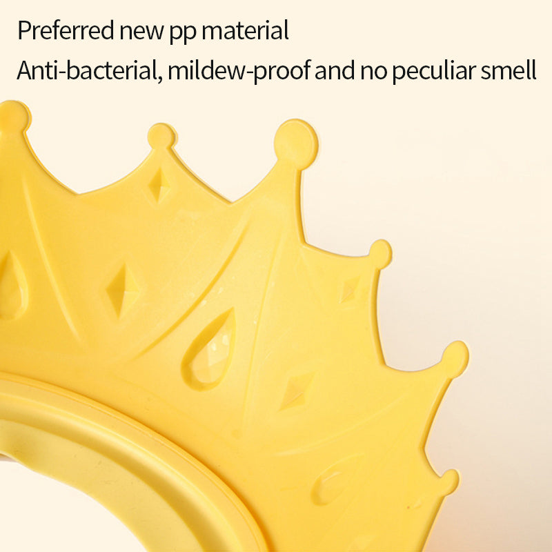 Adore Knight The Crown-Shaped Baby Shampoo Hat with Adjustable Strap - Yellow