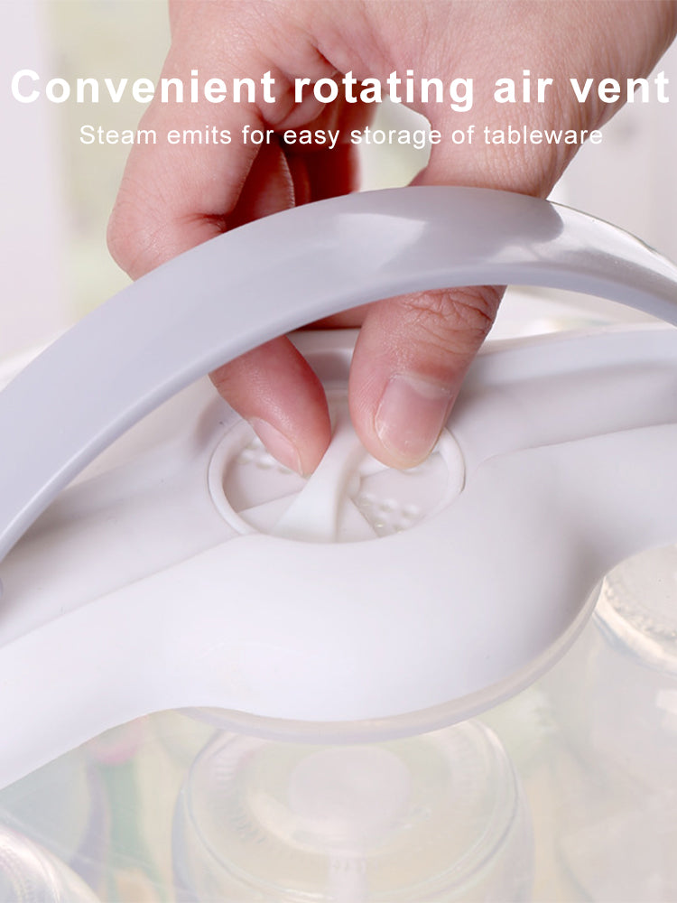 Adore Twister 2in 1 Baby Bottle Drying Rack & Storage Box with Lid & Handle - Grey