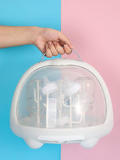 Adore Twister 2in 1 Baby Bottle Drying Rack & Storage Box with Lid & Handle - Grey