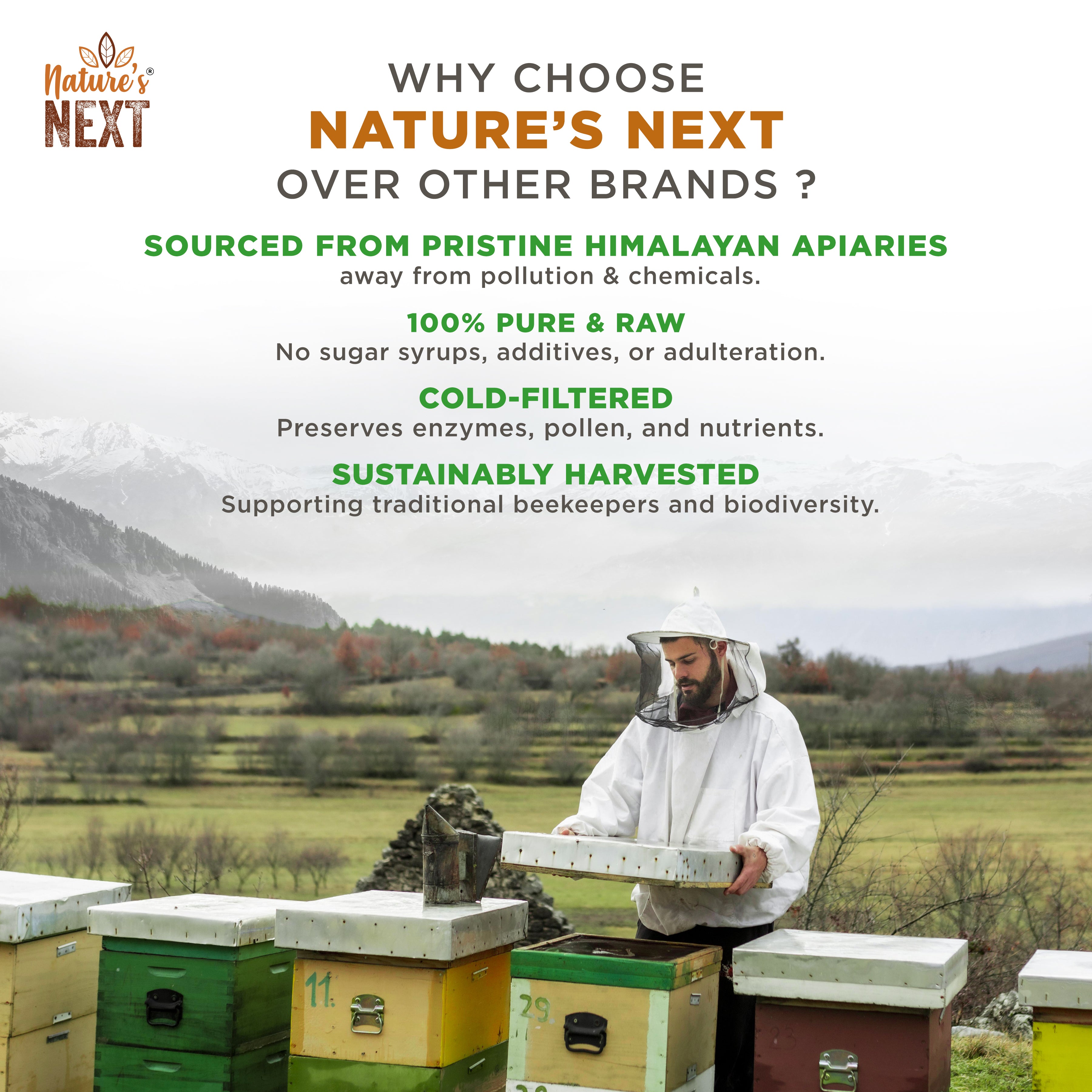 Nature's Next Pure & Premium Himalayan Multiflora Honey - 500 Grams