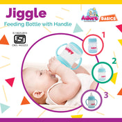 Adore Jiggle 2 Stage Wideneck Feeding Bottle with Twin Handle 150ml - Yellow