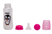 Adore Jungle Bay 2 Stage Narrow Neck Feeding Bottle - 250ml - Pink Penguin