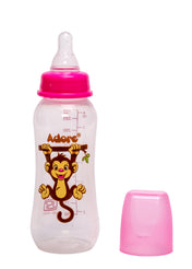 Adore Jungle Bay 2 Stage Narrow Neck Feeding Bottle - 250ml - Pink Monkey